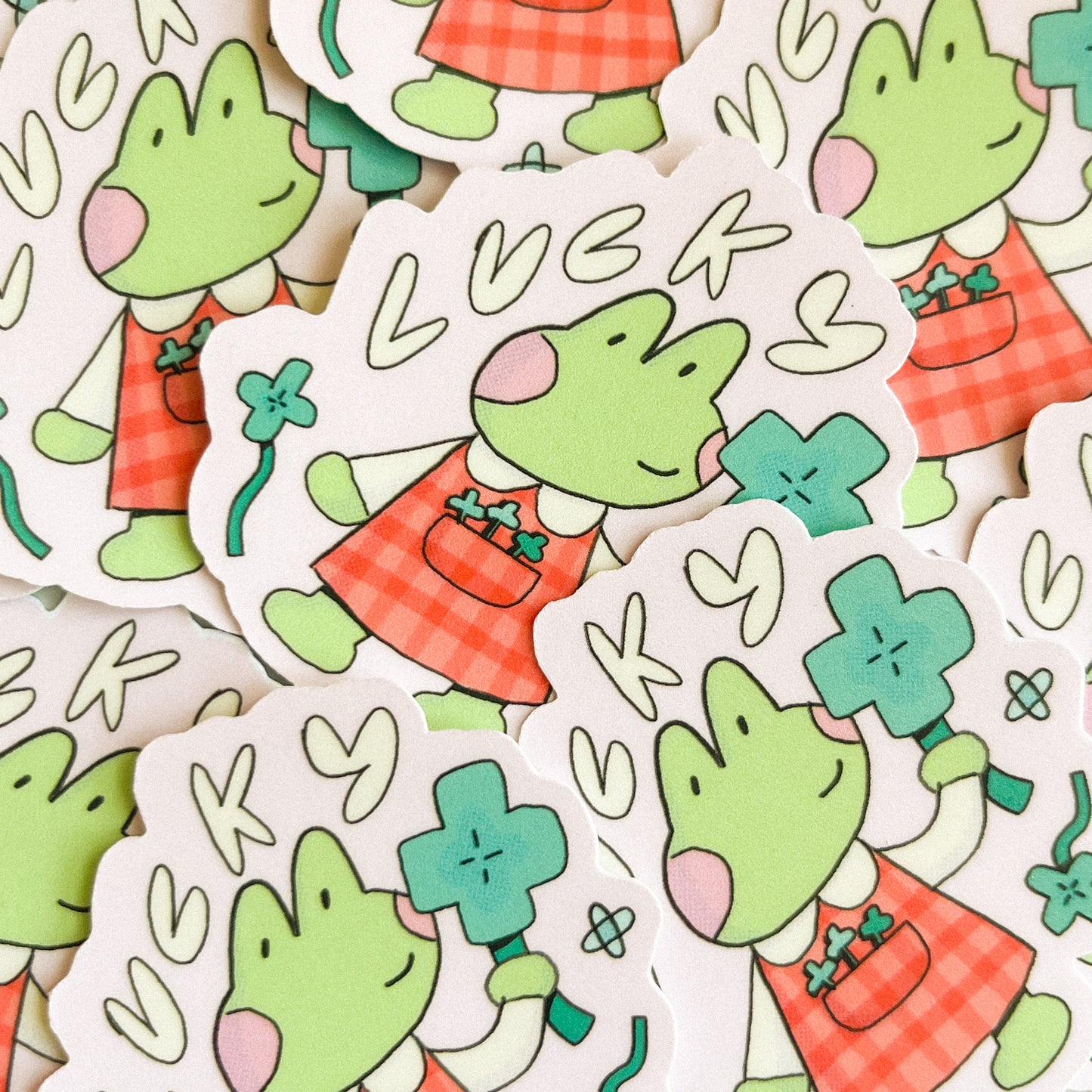 Lucky Frog Vinyl Sticker