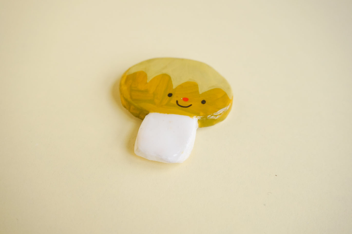 Mushroom Friend Clay Magnet (Mustard)