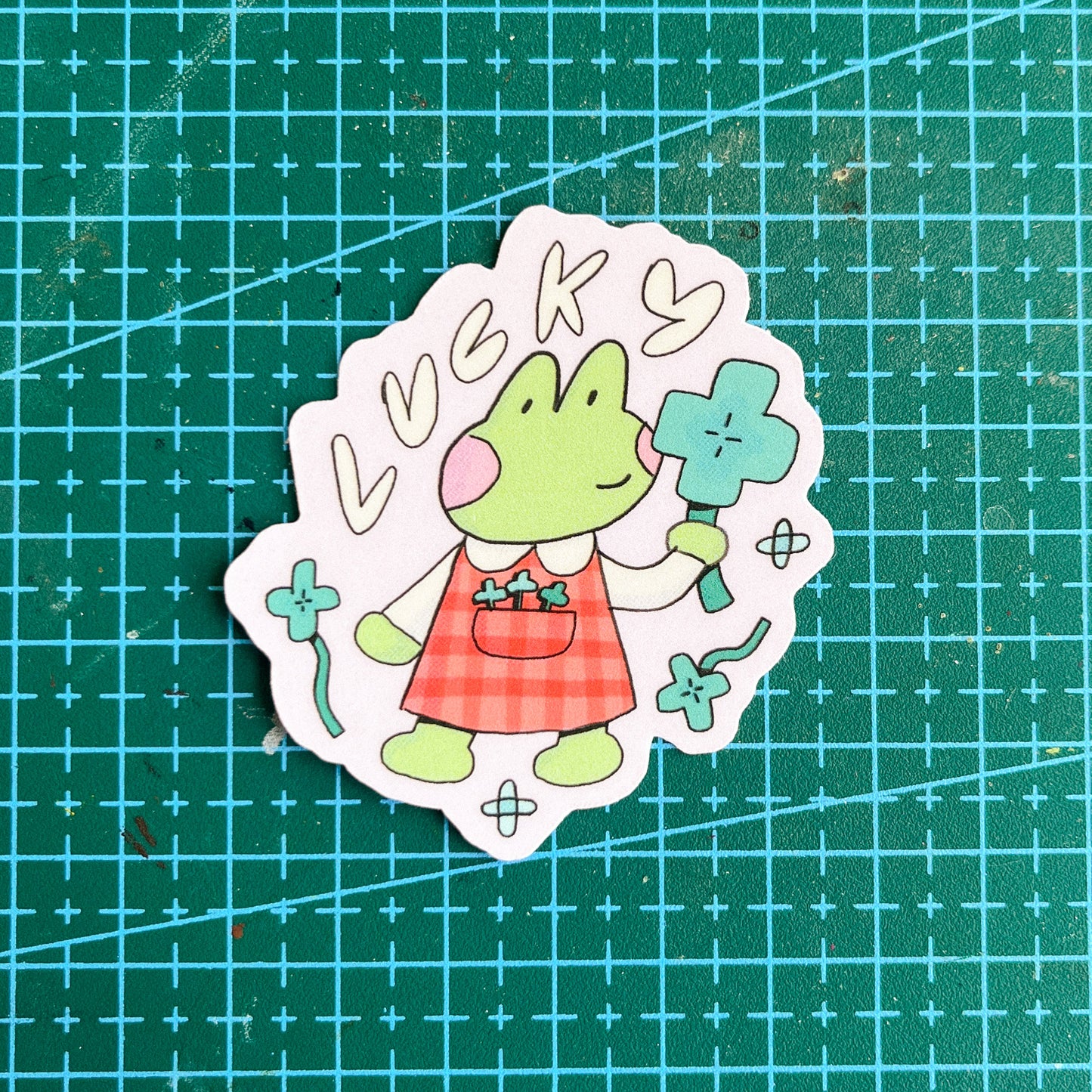 Lucky Frog Vinyl Sticker