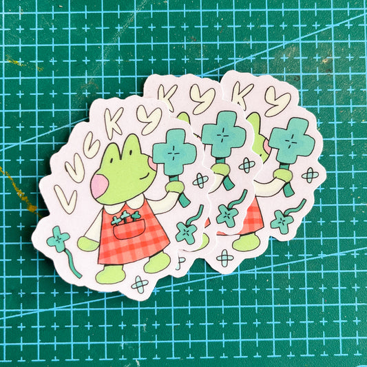 Lucky Frog Vinyl Sticker