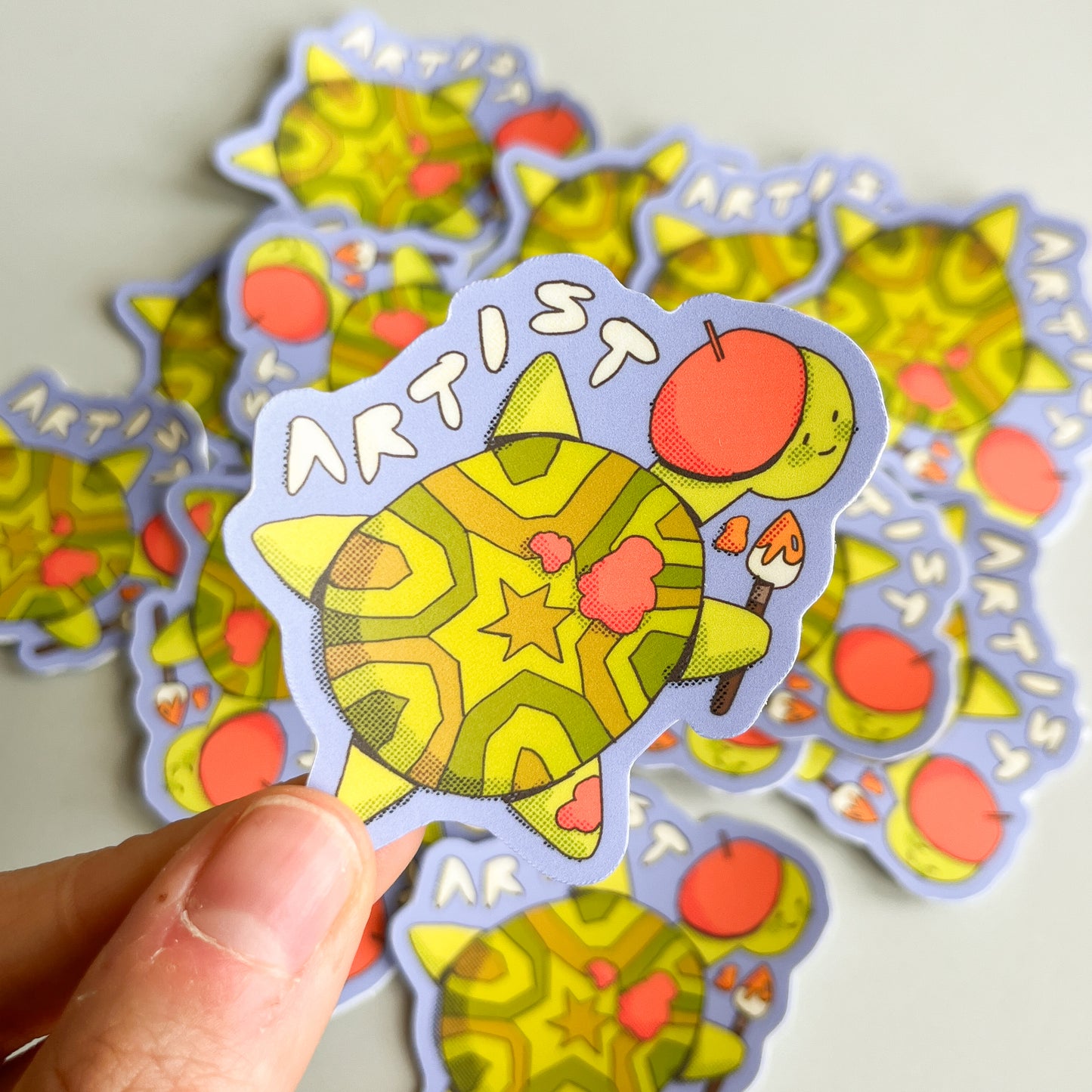 Artist Turtle Vinyl Sticker