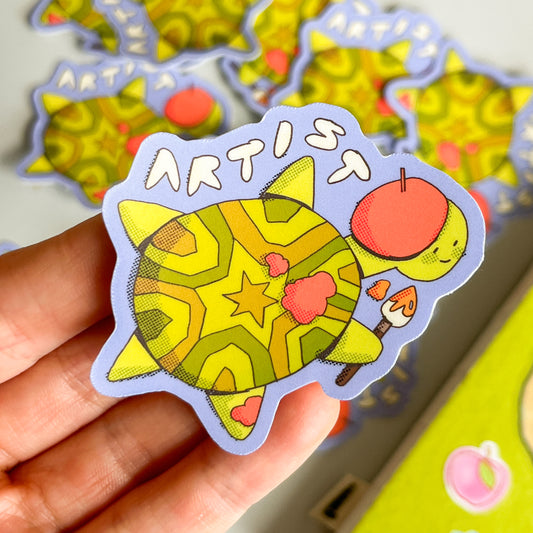 Artist Turtle Vinyl Sticker