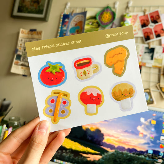 Clay Friends Vinyl Sticker Sheet